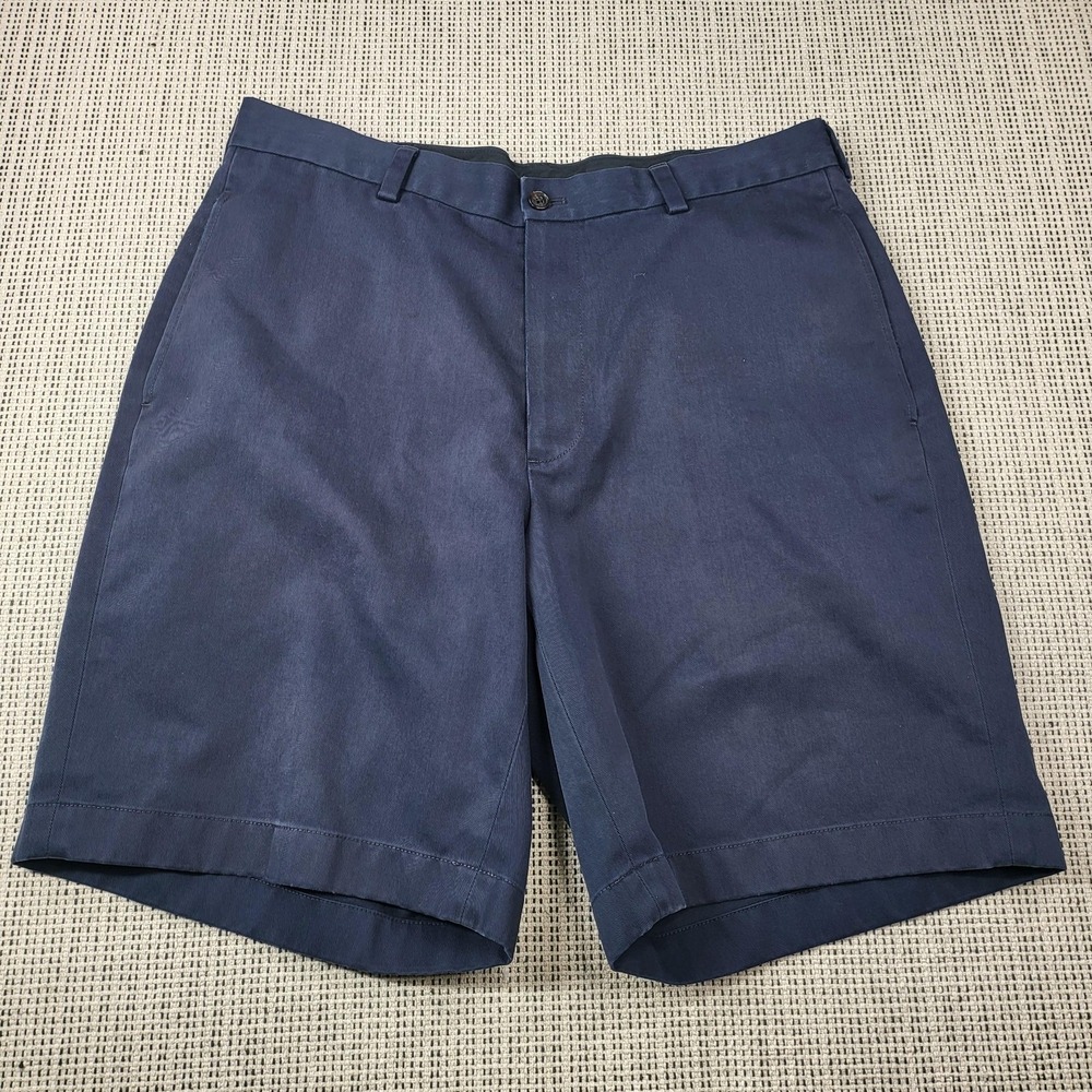 Brooks Brothers Shorts Mens 34 Blue Chino‎ Flat Front 11 Inseam Casual Summer